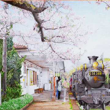 C58のお花見（天浜線都筑駅）