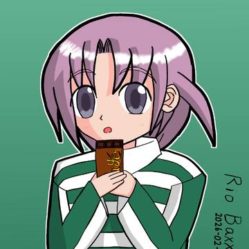 チョコを食べるリオくん