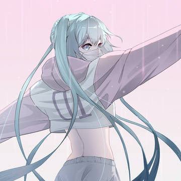 Pink Hoodie Miku