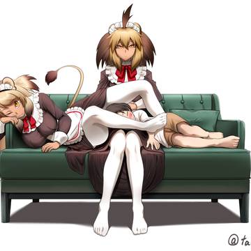 メイドなバーバリライオンとケープライオン描きました