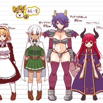 「チート嫌いのイセカイ人」キャラデザ&身長比較図