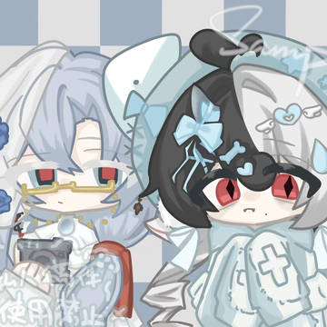 オリジナル｜青い双子の天使と悪魔