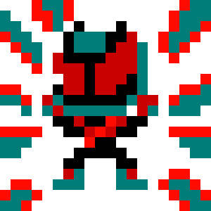 20×20ドット絵で仮面ライダーゼッツ・基本4フォーム