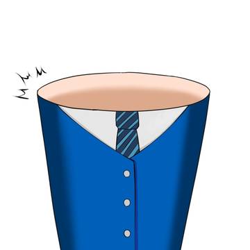 変な柄の震えるゴミ箱