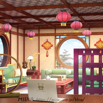 中華風背景イラスト