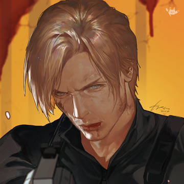 Blood on his lips