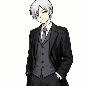 銀髪黒スーツ♂