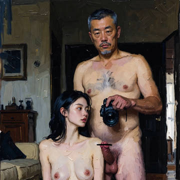 お父さんとのショット、