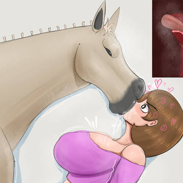 MC kissed by horse