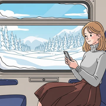 スマホを見る女性