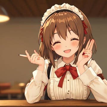 タバコを吸うリコちゃん