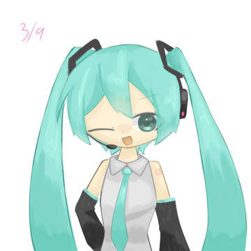 ミクの日イラスト〜!