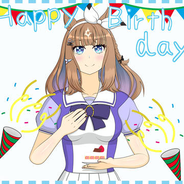 アーモンドアイ誕生日イラスト