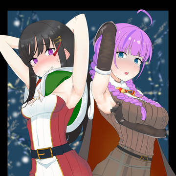 クリスマス衣装の二階堂三郷と伊達朱里