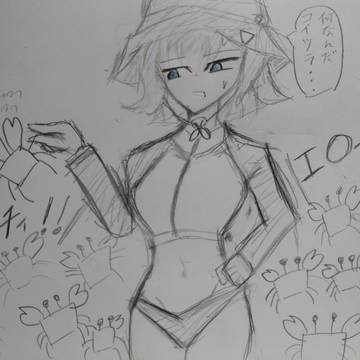 サキとカニの群れ