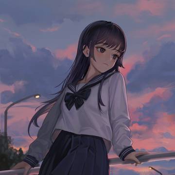 紫色的晚霞