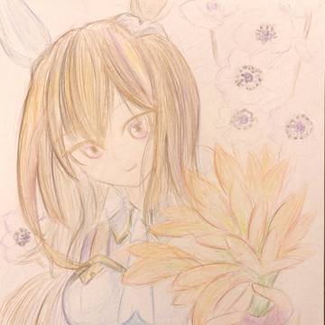 君子蘭とアネモネ