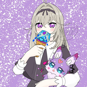 アイスを食べるるるかさん