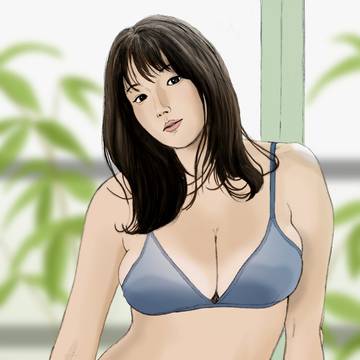 青いビキニの女