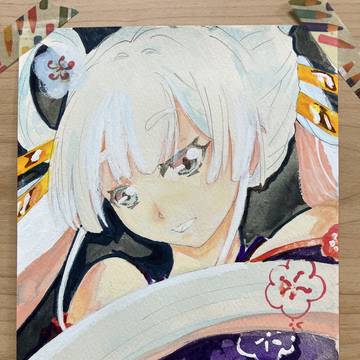 アクリル画でヤチヨさん