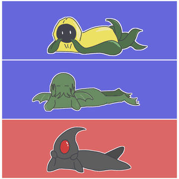 寝転がる神話生物