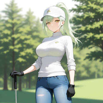 高尔夫球场上的小睦 若葉睦 Mutsu Wakaba