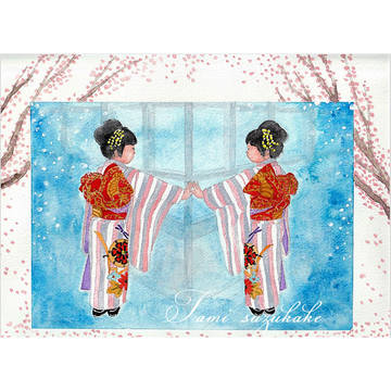 絵画販売・水彩原画「春爛漫」