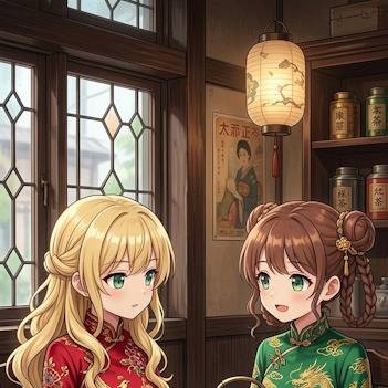 宝希☆Vチューブ用肖像画　和服と中華服