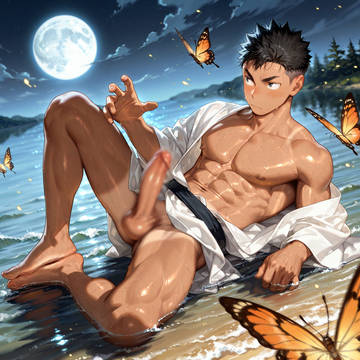 月と水辺