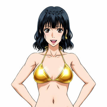 アーティスティックスイミング選手が金色ビキニで挑む。