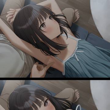 テレビを見てる無防備な妹