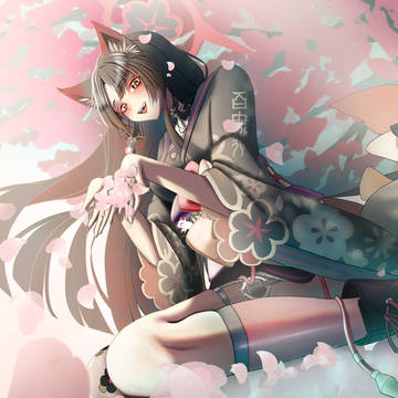 ワカモと桜の木の下で