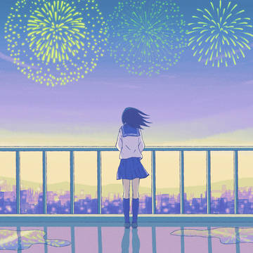 水たまりに咲く華