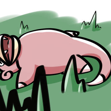 草むらで寝るヤドン
