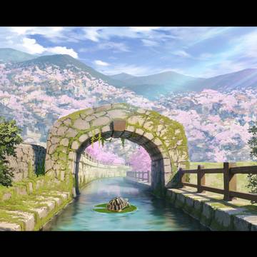 水路の先は桜の都