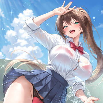あ～もう！君のせいでびしょ濡れじゃない♡