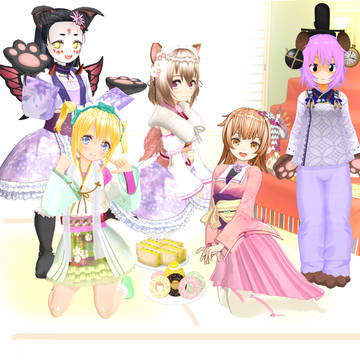 ひな祭りぱーてぃーなのじゃー!(おーにゃ絵日記)