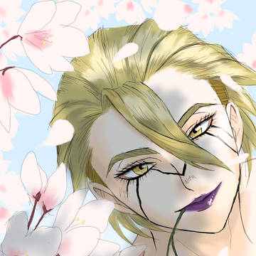 桜と美人