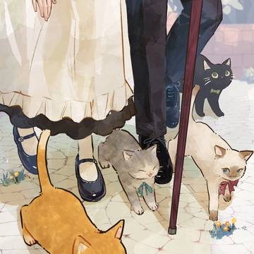 足元に集合🐈🐾