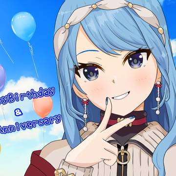 星街すいせい誕生日＆8周年記念イラスト