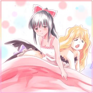 sleepy reimu marisa