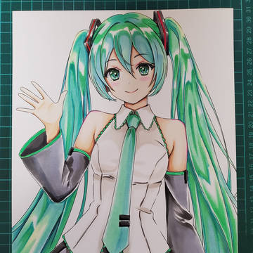 (同人アナログイラスト)初音ミク *2差分