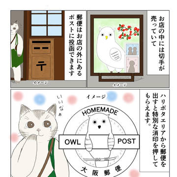 フクロウ屋敷を素通りしてしまったにゃんこ