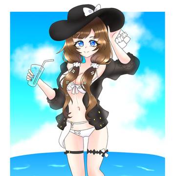 水着ラジエルの立ち絵風イラスト