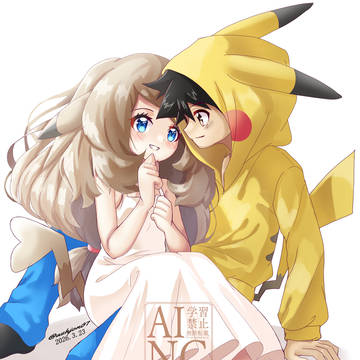 愛らしいうすチュウとピカチュウ