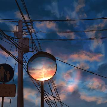 夕日の反射