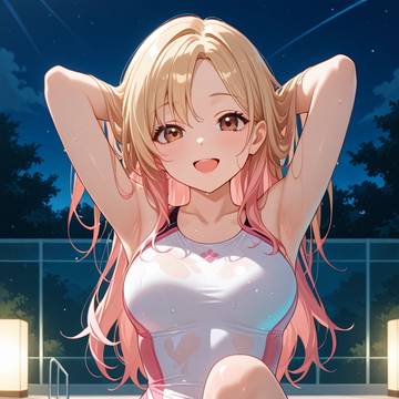 ピンク競泳水着3