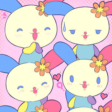 またまた友達に頼まれて描いた　サンリオのうさはな