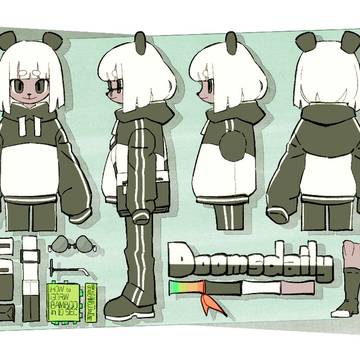 Nerdy Panda Girl (ref sheet)
