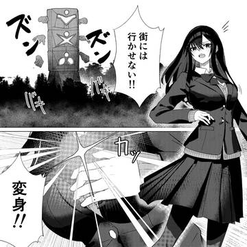 巨大ヒロイン石化完全敗北
